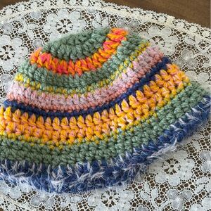 Handmade Kids Crochet Beanie - Multicolor (Green, Yellow, Pink, Blue)